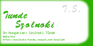 tunde szolnoki business card